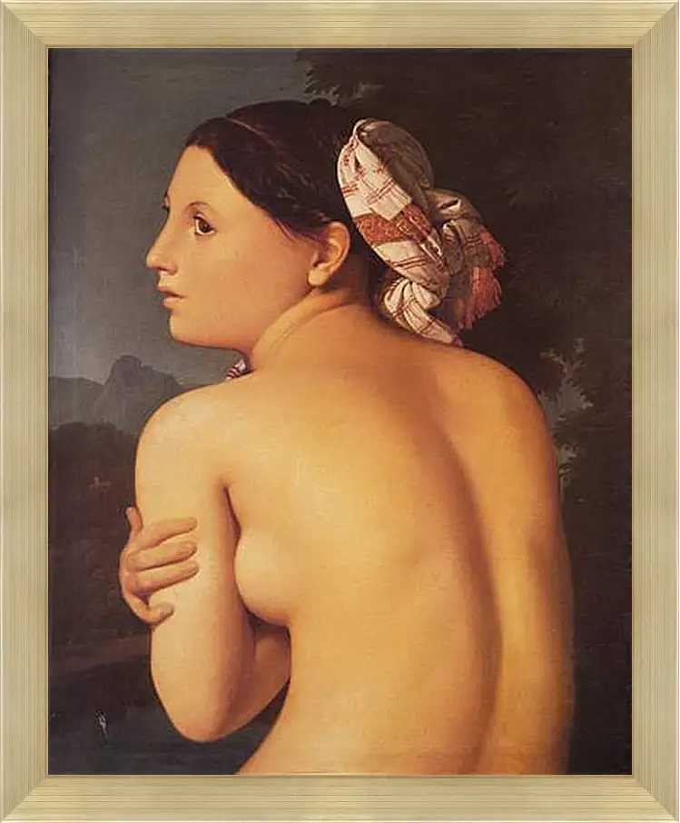 Картина в раме - Half-Figure of a Bather. Жан Огюст Доминик Энгр
