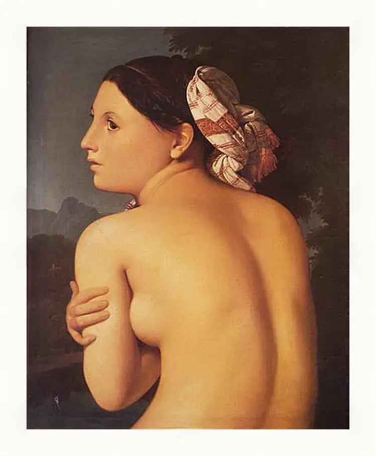 Картина в раме - Half-Figure of a Bather. Жан Огюст Доминик Энгр
