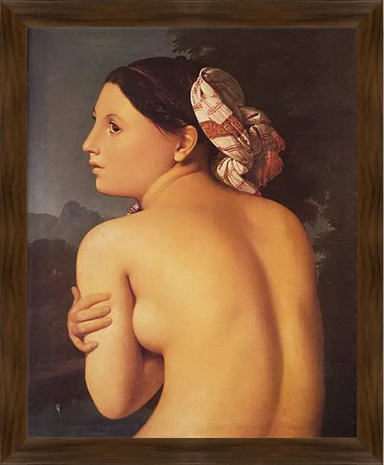 Картина в раме - Half-Figure of a Bather. Жан Огюст Доминик Энгр
