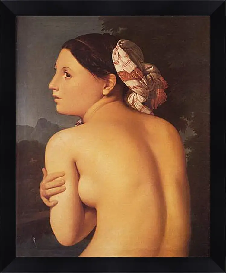 Картина в раме - Half-Figure of a Bather. Жан Огюст Доминик Энгр
