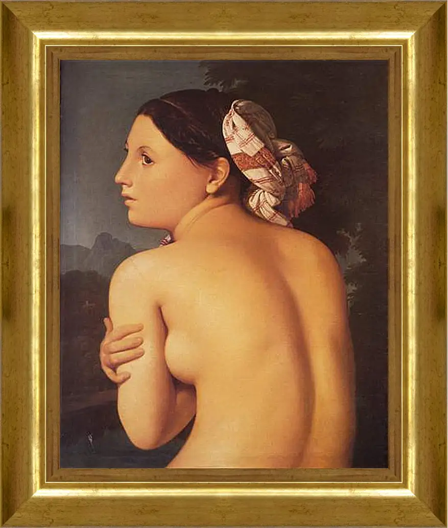 Картина в раме - Half-Figure of a Bather. Жан Огюст Доминик Энгр
