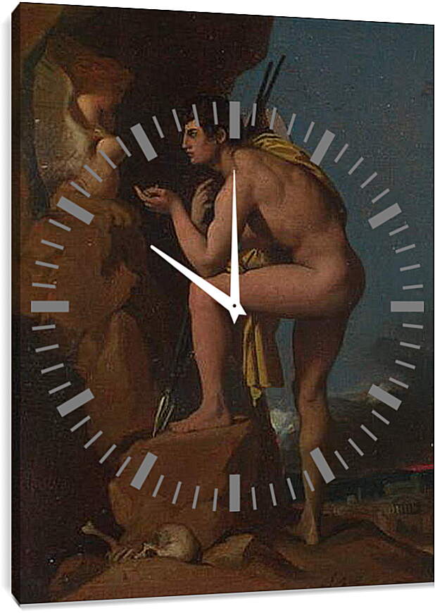 Часы картина - Oedipus and the Sphinx. Жан Огюст Доминик Энгр
