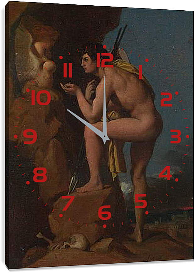 Часы картина - Oedipus and the Sphinx. Жан Огюст Доминик Энгр
