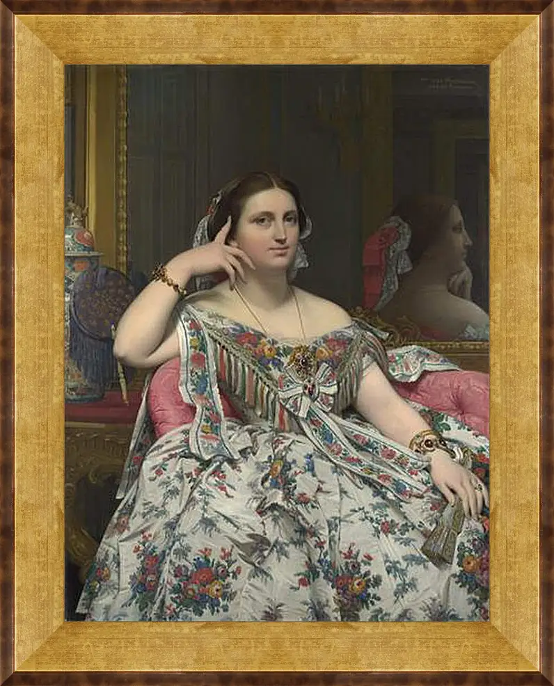 Картина в раме - Madame Moitessier. Жан Огюст Доминик Энгр
