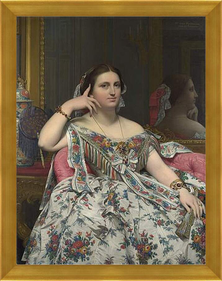 Картина в раме - Madame Moitessier. Жан Огюст Доминик Энгр
