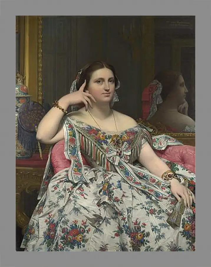 Картина в раме - Madame Moitessier. Жан Огюст Доминик Энгр