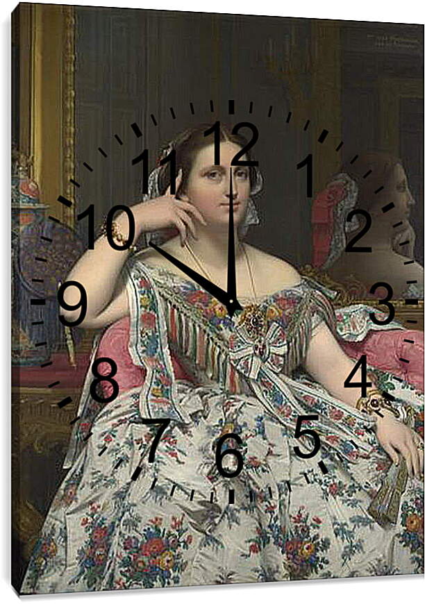 Часы картина - Madame Moitessier. Жан Огюст Доминик Энгр
