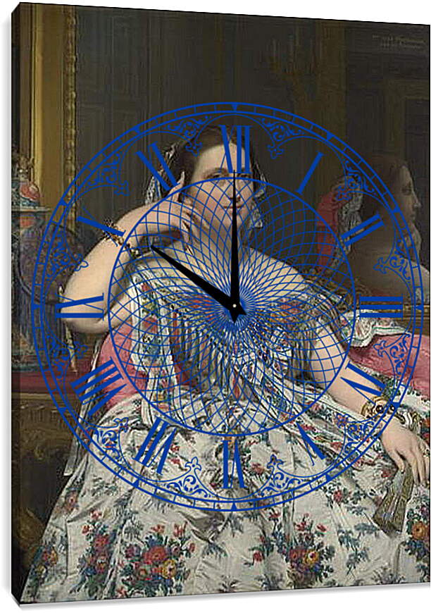 Часы картина - Madame Moitessier. Жан Огюст Доминик Энгр

