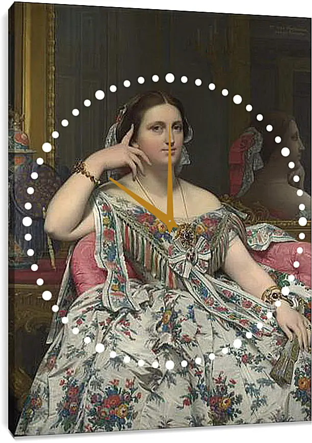 Часы картина - Madame Moitessier. Жан Огюст Доминик Энгр