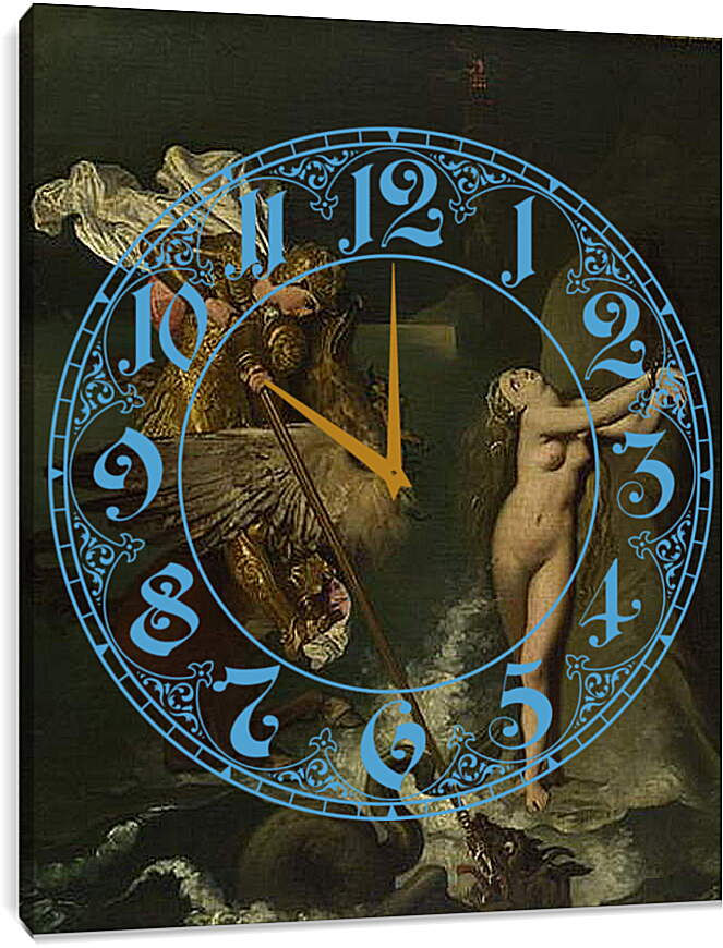 Часы картина - Angelica saved by Ruggiero. Жан Огюст Доминик Энгр