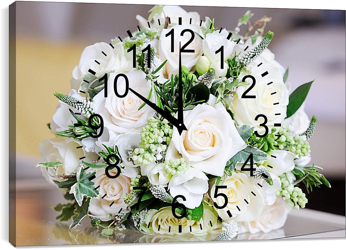 Часы картина - Букет невесты