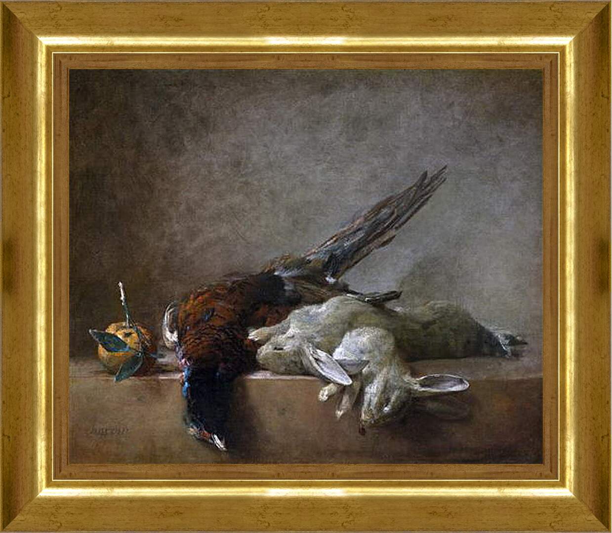 Картина в раме - Натюрморт с добычей. Жан Батист Симеон Шарден
