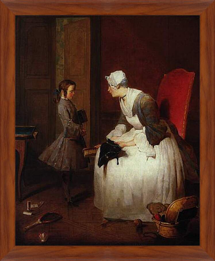 Картина в раме - The governess. Жан Батист Симеон Шарден

