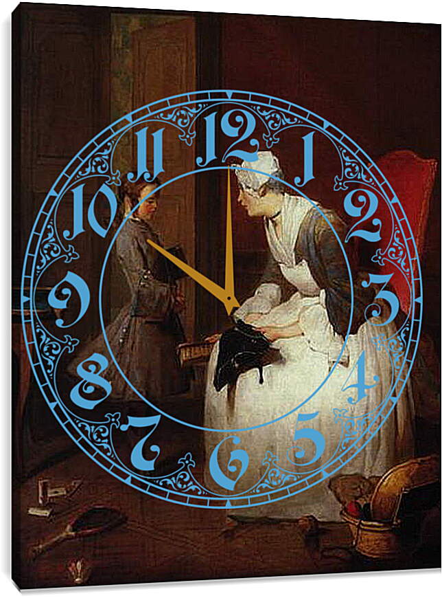 Часы картина - The governess. Жан Батист Симеон Шарден
