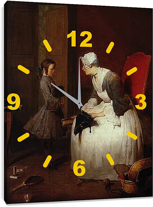 Часы картина - The governess. Жан Батист Симеон Шарден