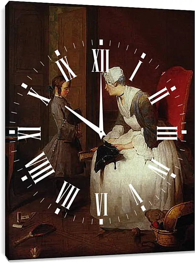 Часы картина - The governess. Жан Батист Симеон Шарден