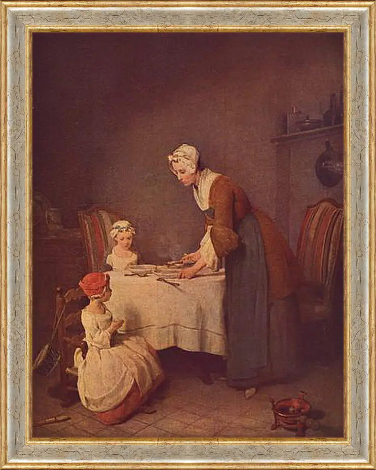 Картина в раме - Le Benedicite. Жан Батист Симеон Шарден