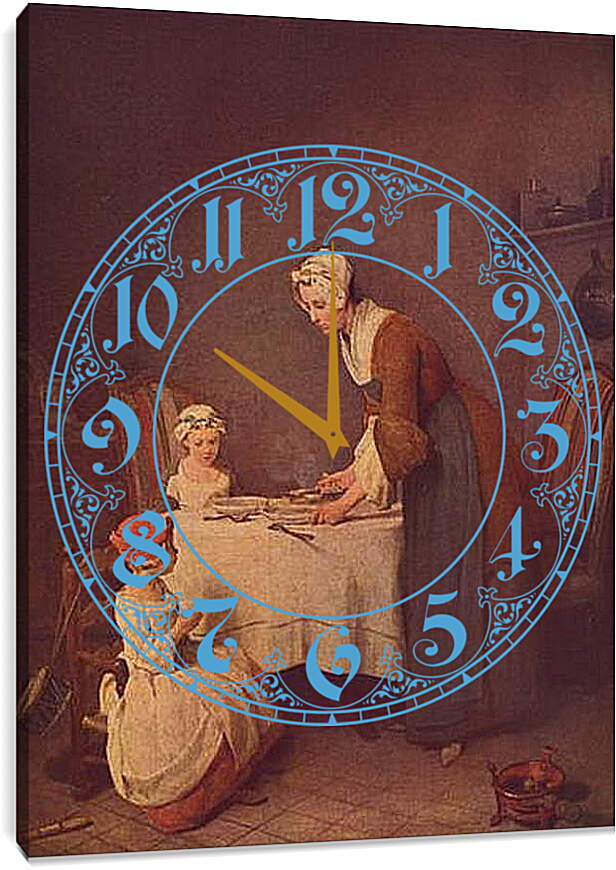 Часы картина - Le Benedicite. Жан Батист Симеон Шарден
