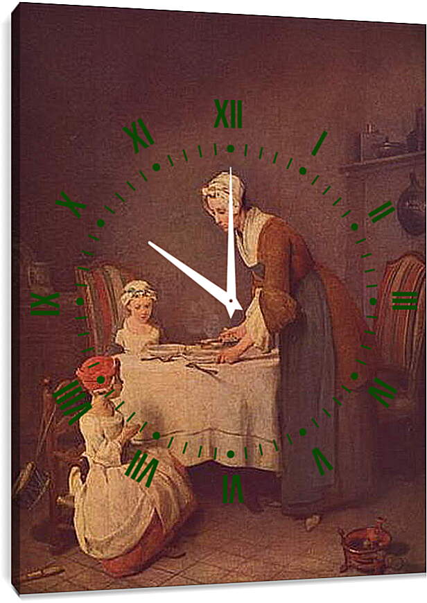 Часы картина - Le Benedicite. Жан Батист Симеон Шарден
