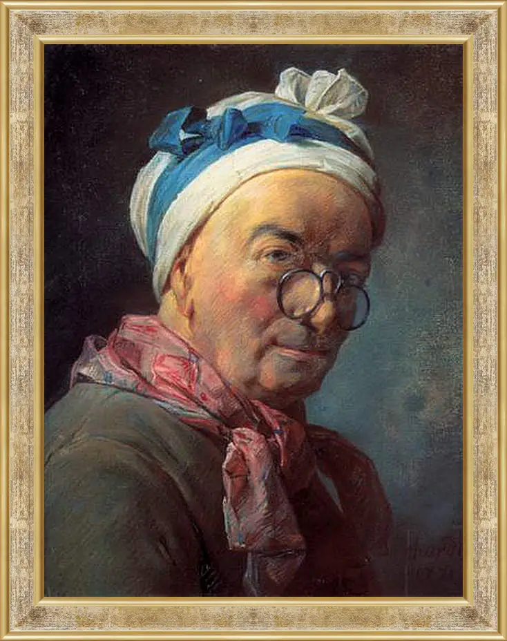 Картина в раме - Self-Portrait. Жан Батист Симеон Шарден
