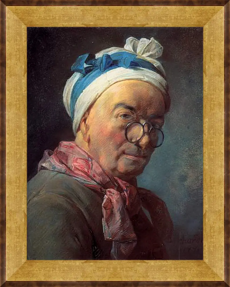 Картина в раме - Self-Portrait. Жан Батист Симеон Шарден