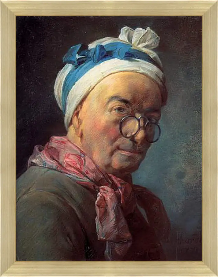 Картина в раме - Self-Portrait. Жан Батист Симеон Шарден