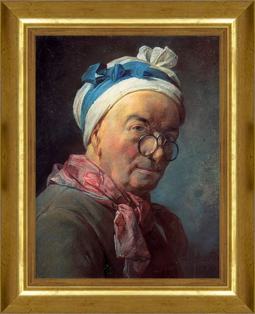 Картина в раме - Self-Portrait. Жан Батист Симеон Шарден