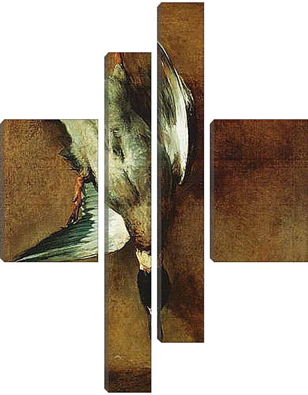 Модульная картина - Un canard col-vert attache a la muraille et une bigarade. Жан Батист Симеон Шарден
