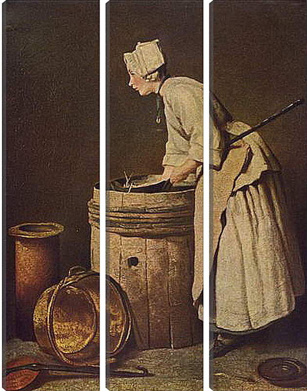 Модульная картина - Frau, Geschirr Scheuernd. Жан Батист Симеон Шарден
