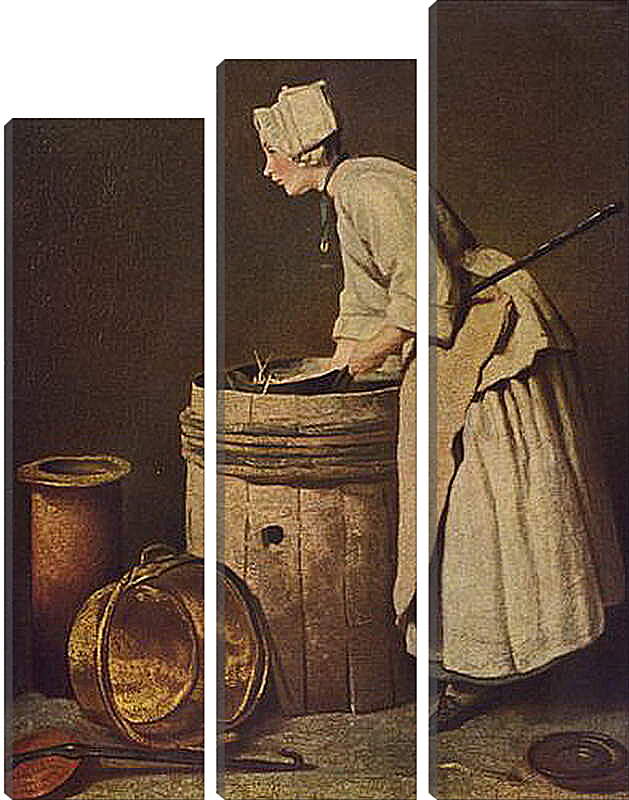 Модульная картина - Frau, Geschirr Scheuernd. Жан Батист Симеон Шарден
