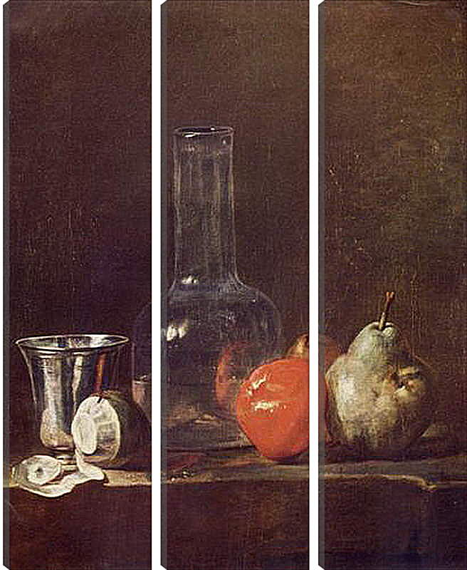 Модульная картина - Still Life with Glass Flask and Fruit. Жан Батист Симеон Шарден
