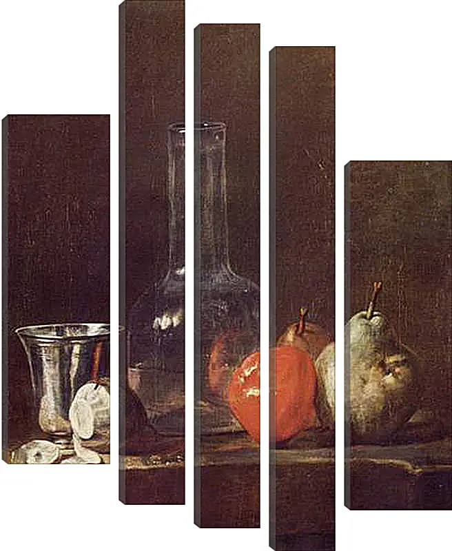 Модульная картина - Still Life with Glass Flask and Fruit. Жан Батист Симеон Шарден
