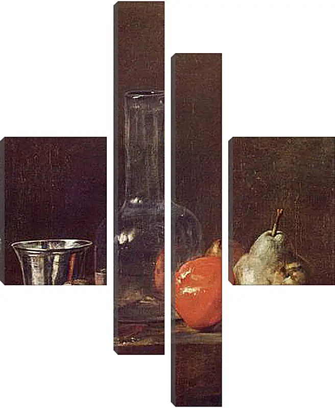 Модульная картина - Still Life with Glass Flask and Fruit. Жан Батист Симеон Шарден
