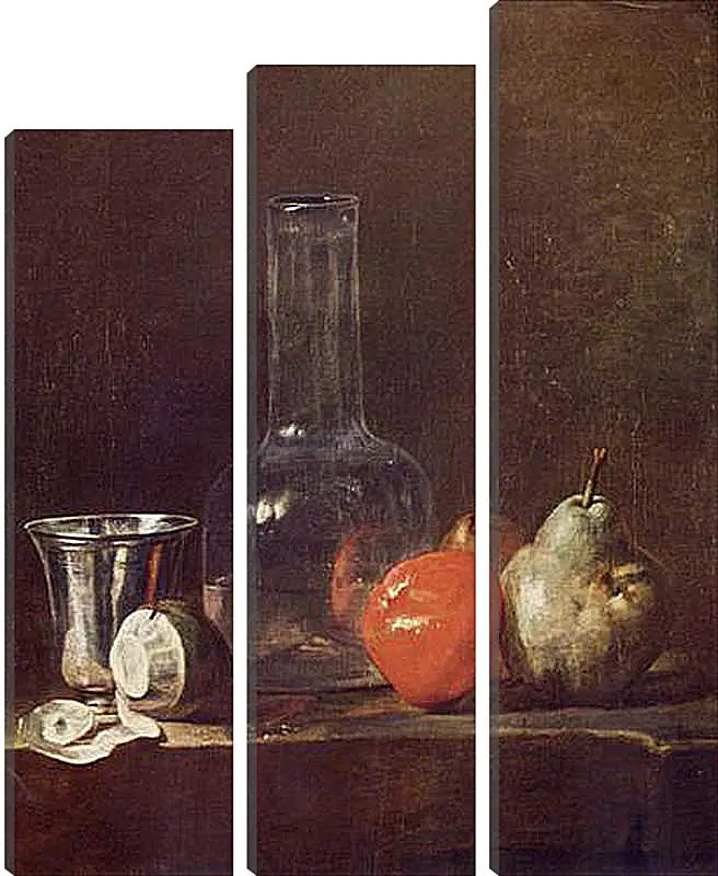 Модульная картина - Still Life with Glass Flask and Fruit. Жан Батист Симеон Шарден
