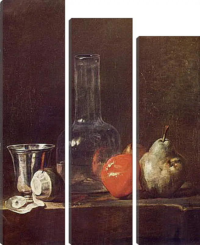 Модульная картина - Still Life with Glass Flask and Fruit. Жан Батист Симеон Шарден
