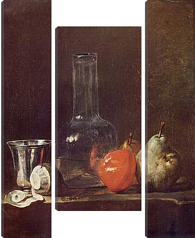 Модульная картина - Still Life with Glass Flask and Fruit. Жан Батист Симеон Шарден
