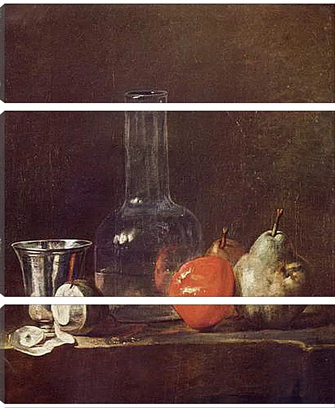 Модульная картина - Still Life with Glass Flask and Fruit. Жан Батист Симеон Шарден
