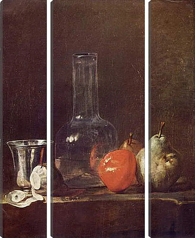 Модульная картина - Still Life with Glass Flask and Fruit. Жан Батист Симеон Шарден
