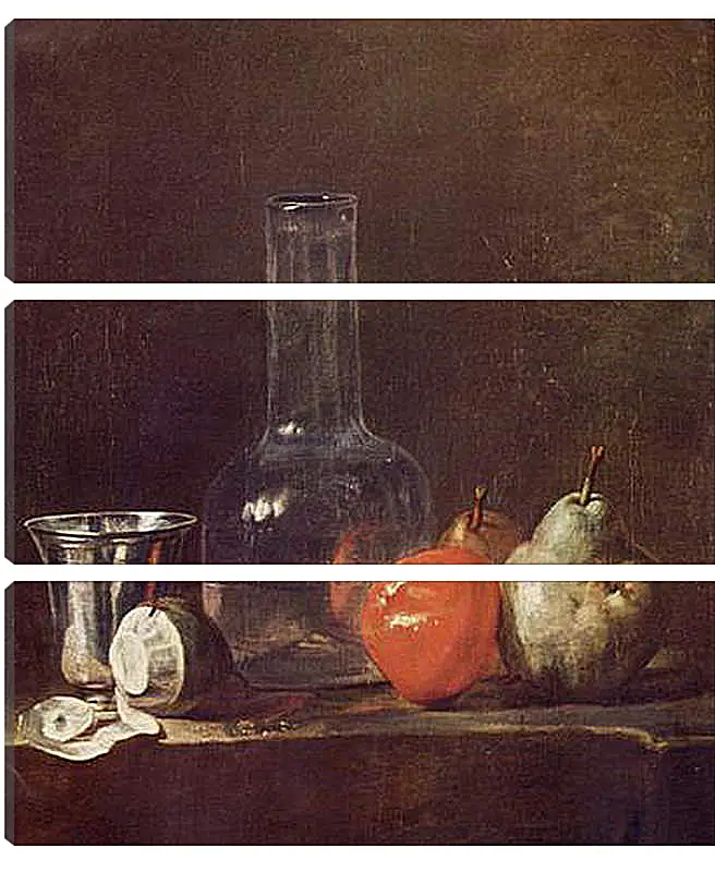 Модульная картина - Still Life with Glass Flask and Fruit. Жан Батист Симеон Шарден
