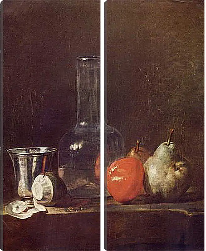 Модульная картина - Still Life with Glass Flask and Fruit. Жан Батист Симеон Шарден
