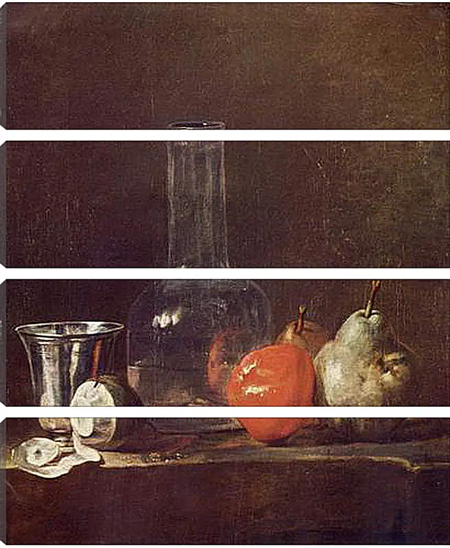 Модульная картина - Still Life with Glass Flask and Fruit. Жан Батист Симеон Шарден