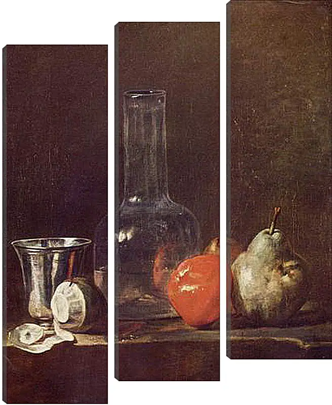 Модульная картина - Still Life with Glass Flask and Fruit. Жан Батист Симеон Шарден
