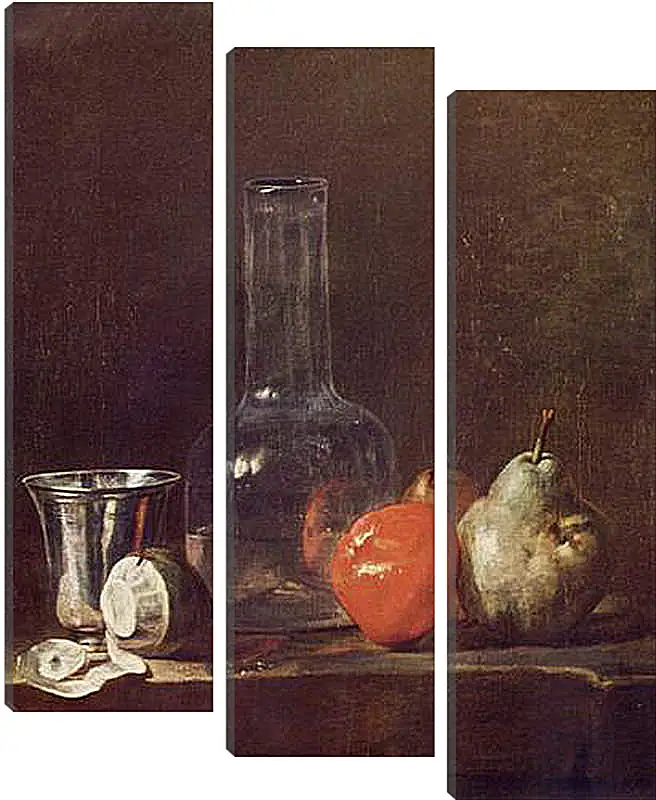 Модульная картина - Still Life with Glass Flask and Fruit. Жан Батист Симеон Шарден
