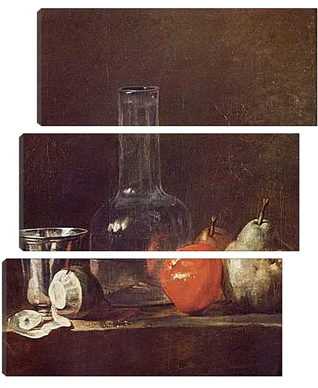 Модульная картина - Still Life with Glass Flask and Fruit. Жан Батист Симеон Шарден