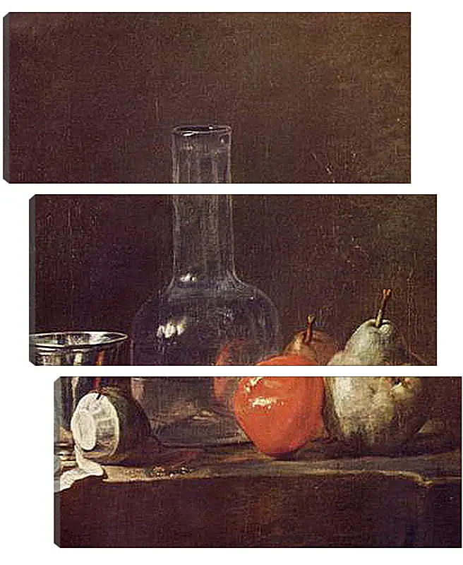 Модульная картина - Still Life with Glass Flask and Fruit. Жан Батист Симеон Шарден
