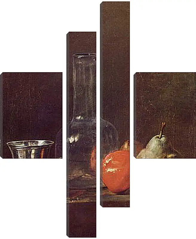 Модульная картина - Still Life with Glass Flask and Fruit. Жан Батист Симеон Шарден
