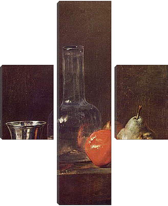 Модульная картина - Still Life with Glass Flask and Fruit. Жан Батист Симеон Шарден
