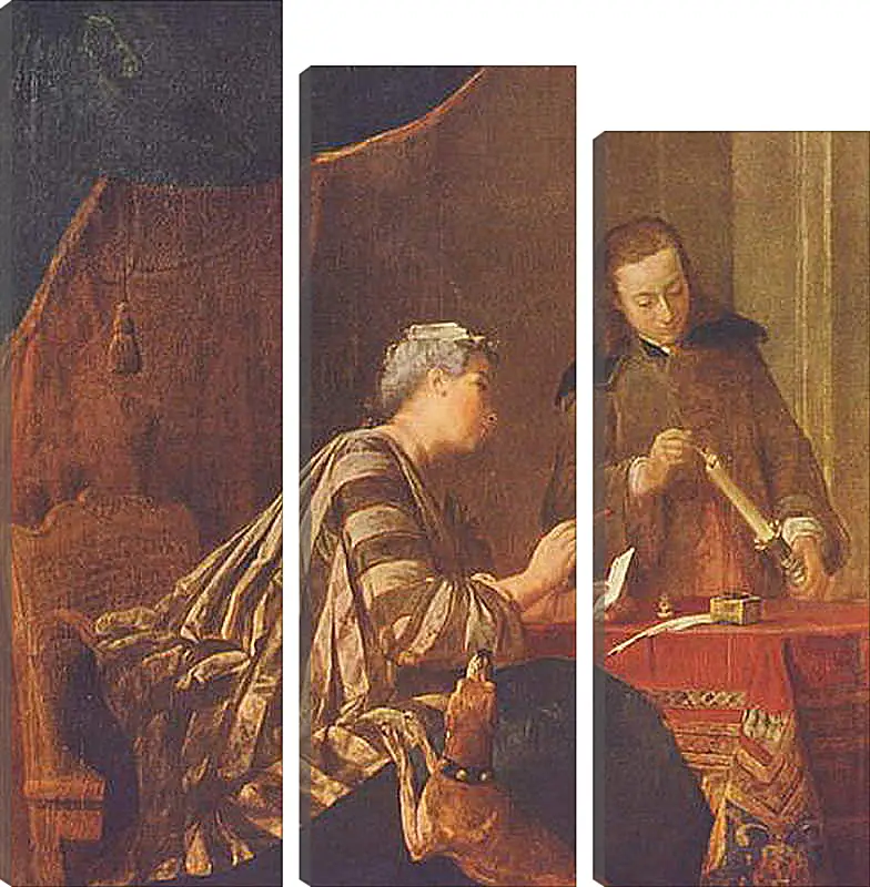 Модульная картина - Lady Sealing a Letter. Жан Батист Симеон Шарден