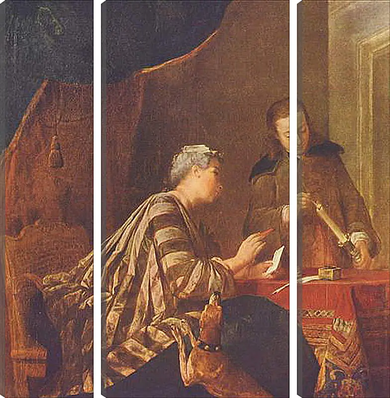 Модульная картина - Lady Sealing a Letter. Жан Батист Симеон Шарден