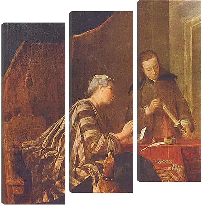 Модульная картина - Lady Sealing a Letter. Жан Батист Симеон Шарден